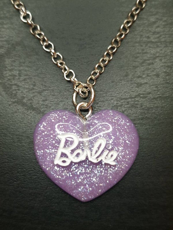Collier fantaisie "Barbie" violet