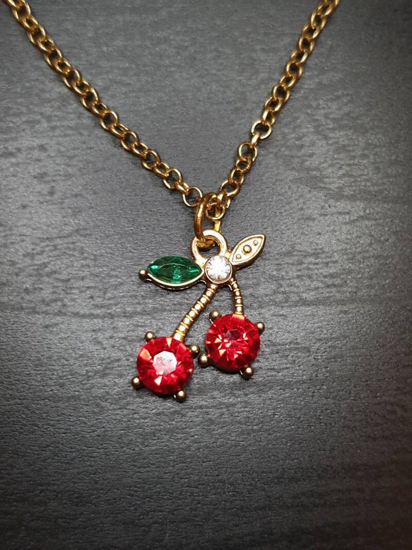 Collier "Cerises rouges"