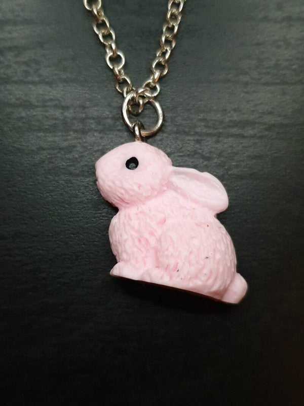 Collier fantaisie "Lapin" rose