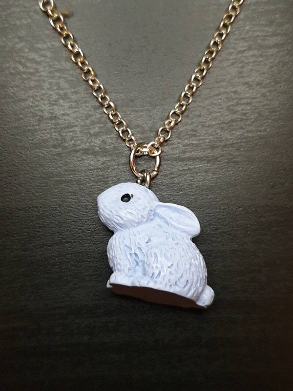Collier fantaisie "Lapin" bleu