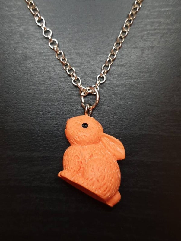 Collier fantaisie "Lapin" orange