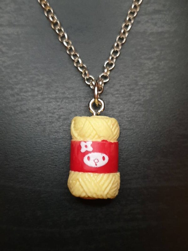 Collier fantaisie "Pelote" jaune