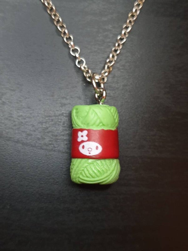 Collier fantaisie "Pelote" vert