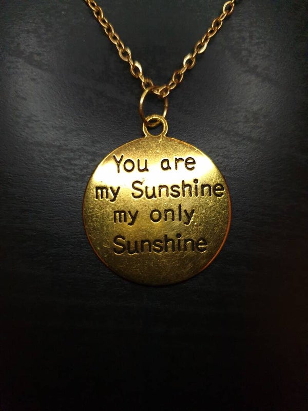Collier "You are my sunshine" chaîne en acier inoxydable