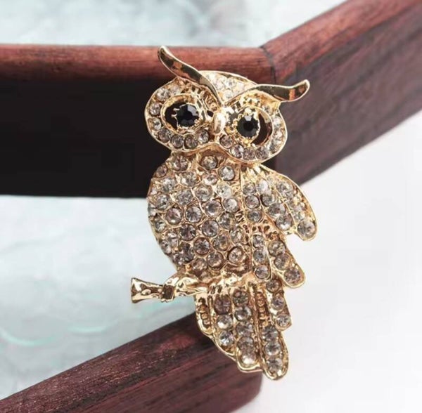 Broche "Chouette" dorée