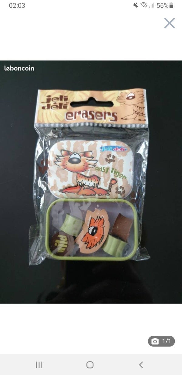 Gommes dans joli boîte en métal