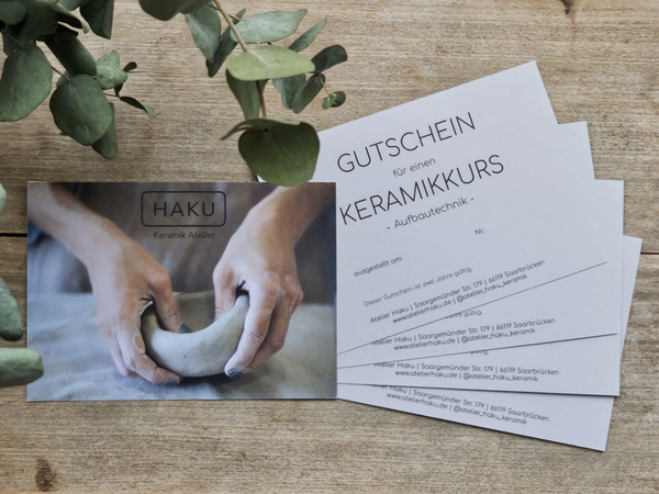 Gutschein für einen 2-teiligen Keramikkurs
