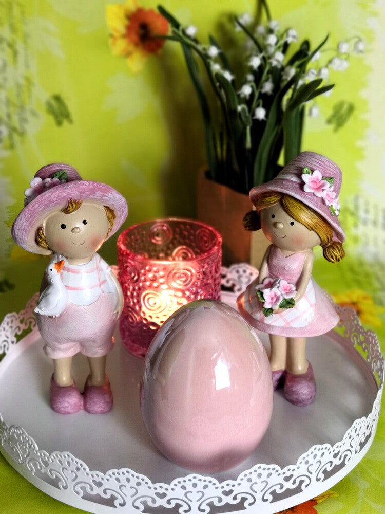 Figuren Mädchen und Junge rosa