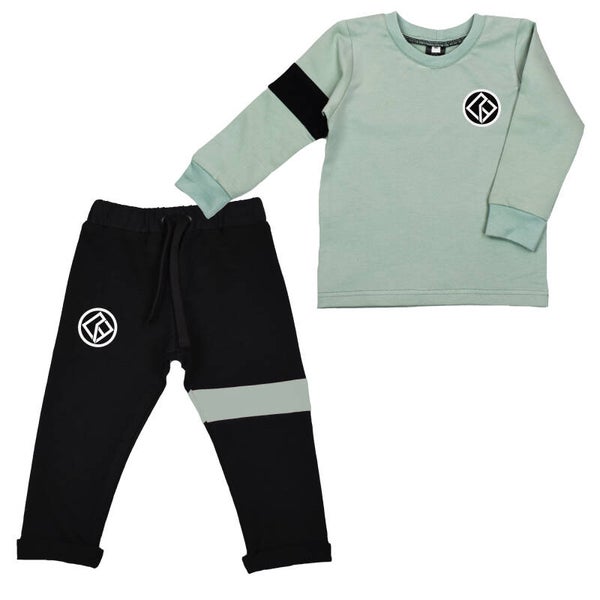 joggingpak mint zwart