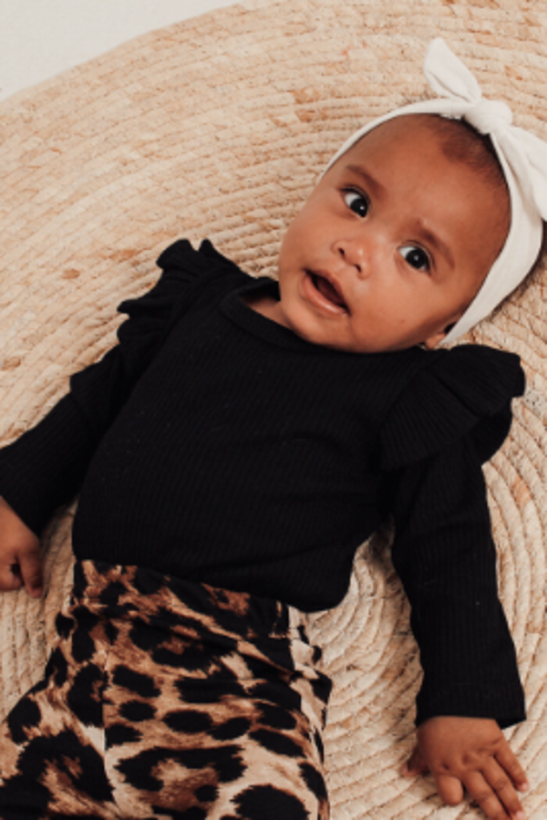 Ruffle Romper Zwart