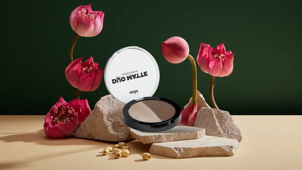 Eyeshadow. Duo Matte Oogschaduw 01 (crème - donkerbruin)