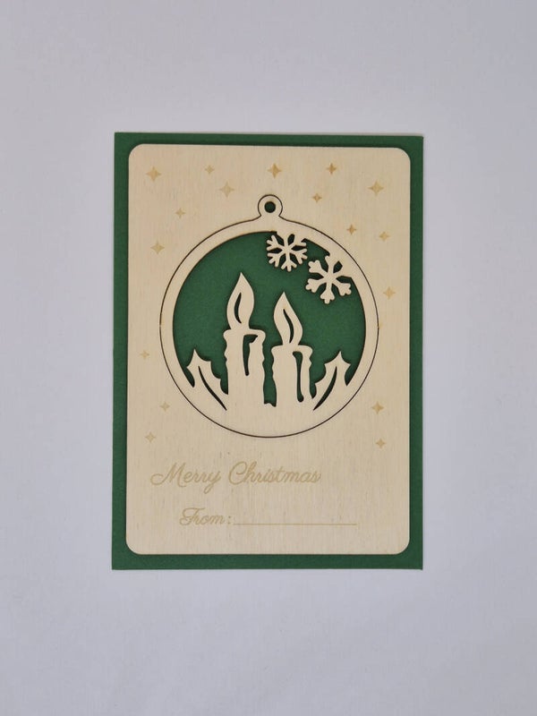 Kerstkaart met kaars