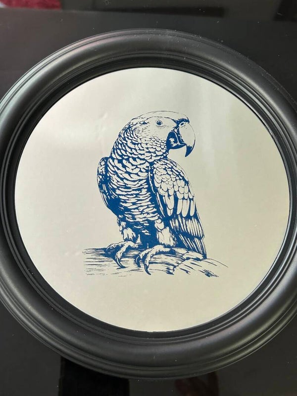 Macaw Mirror Engraving