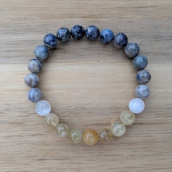 Golden Jade, Citrine, Selenite, and Flower Dumortierite