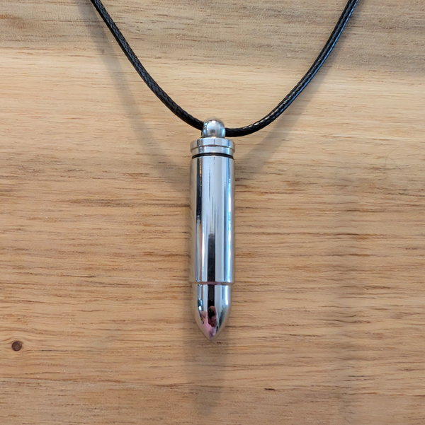 Stainless Steel Bullet Pendant Necklace