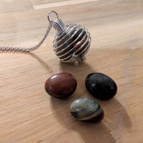 Bloodstone Cage Necklace