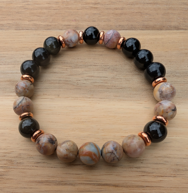 Venus Jasper and Gold Sheen Obsidian