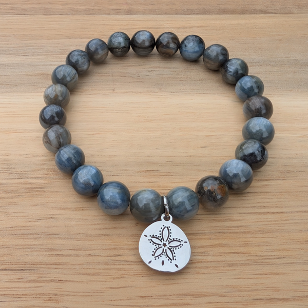 Sand Dollar Charm with South African Kyanite
