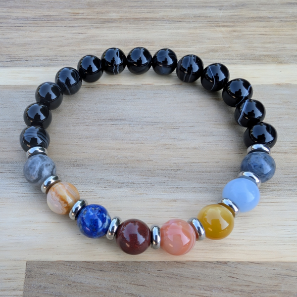 Solar System with Sardonyx Agate