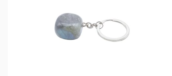 🌌 Porte-Clés Labradorite roulée – 3 cm