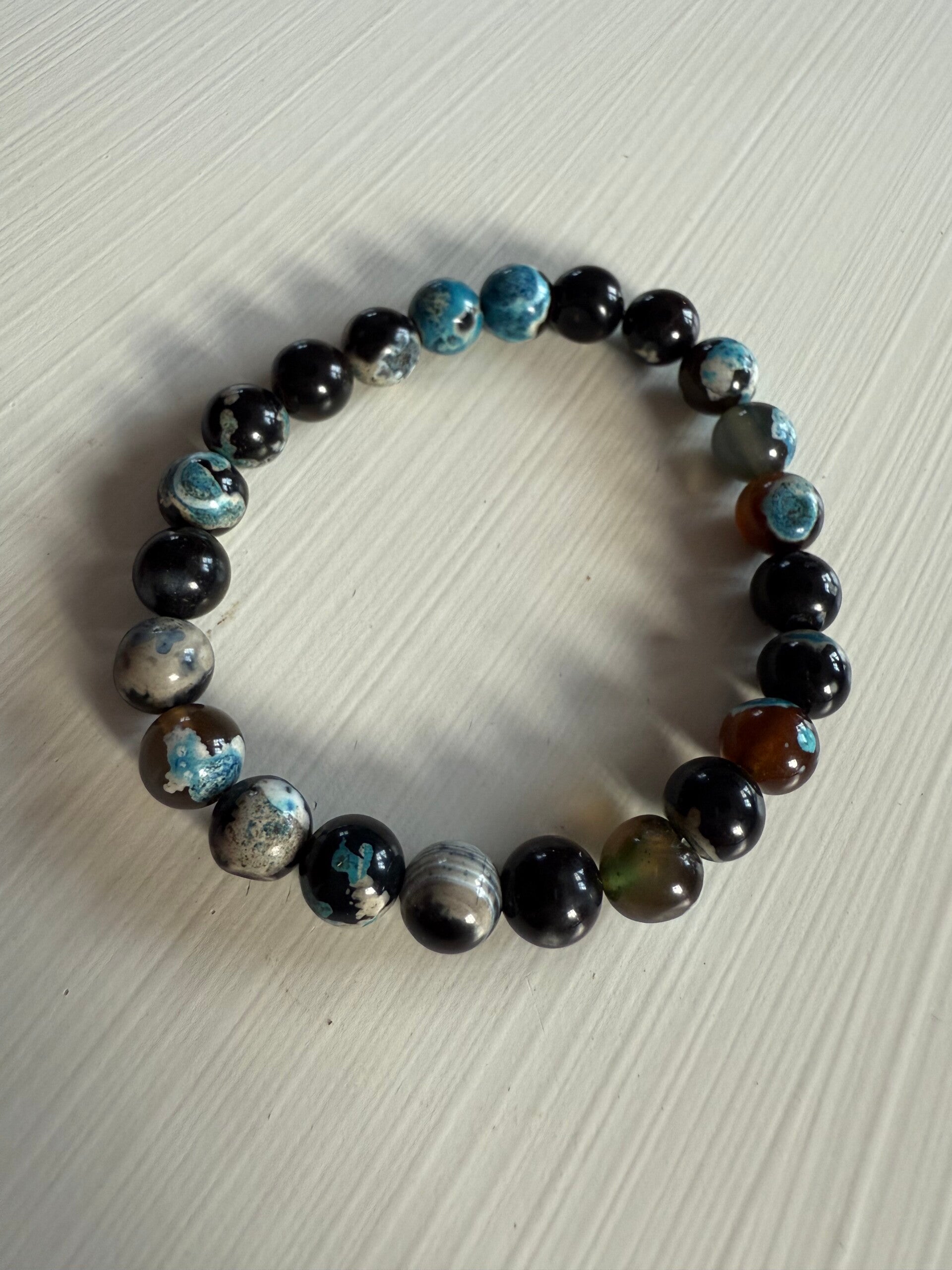 🔵 Agate Dragon Veine bleue