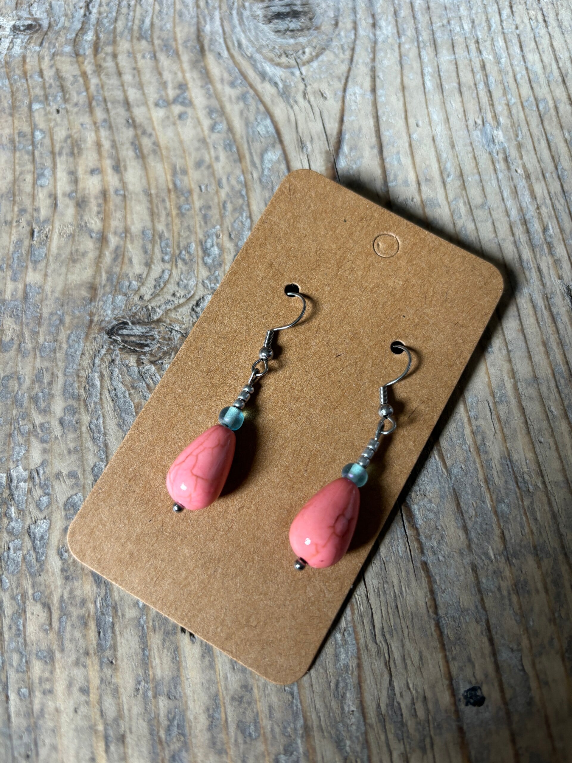 Coral reef drops earrings