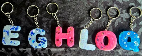 Resin Letters - Medium (Key Ring Size)