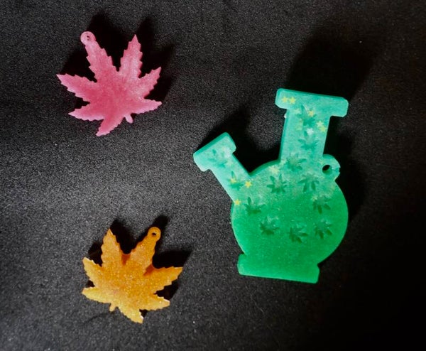 Resin Leaf or Bong Key Rings