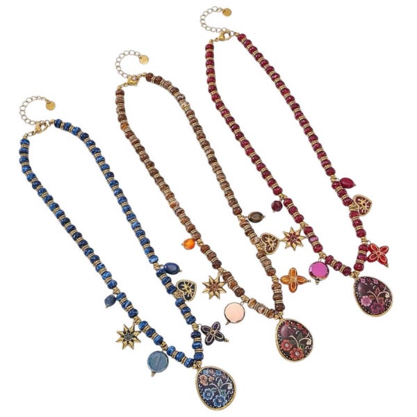 Bedelketting Belle Fleur (bruin)
