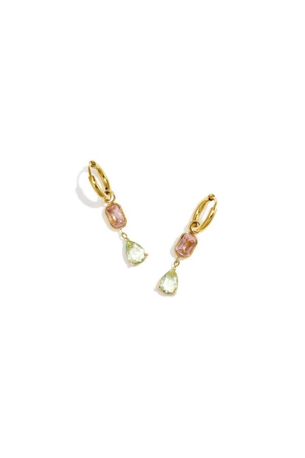 Oorbellen Coco (groen/roze)