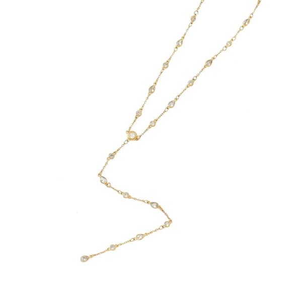 Y ketting Strass (transparant)