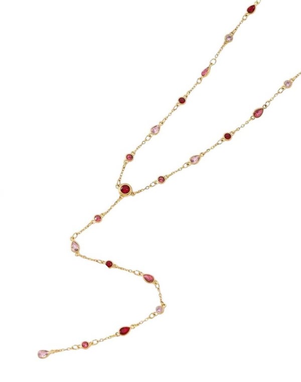 Y ketting Strass (roze)