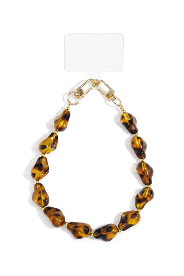 Telefoonkoord kralen Leopard