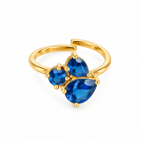Ring Forever Strass Blauw