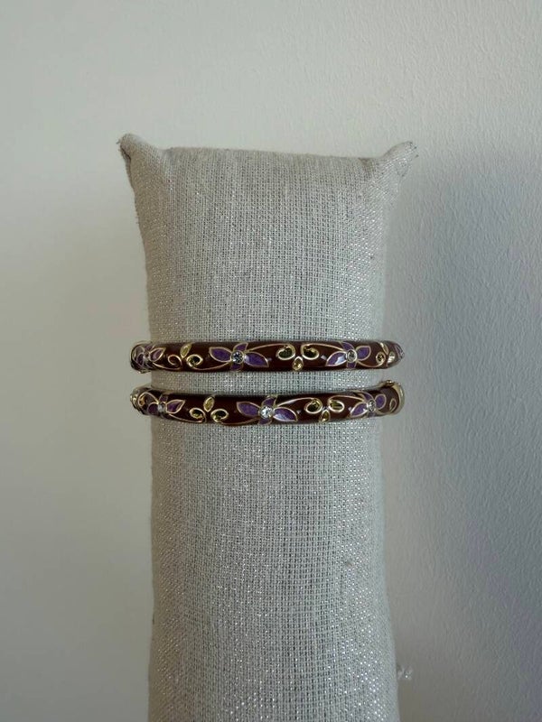 Koperen Bangle (Bruin/Paars)