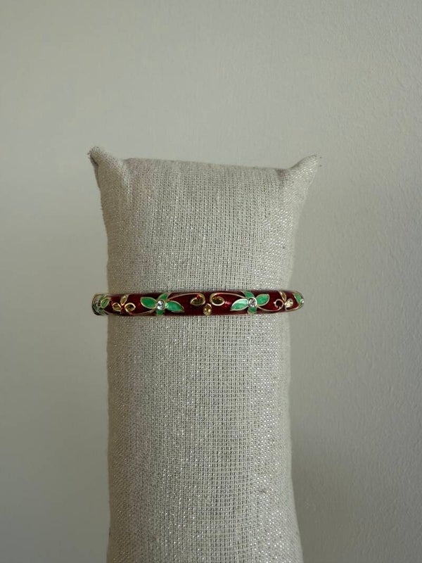 Koperen bangle (Bordeaux/Groen)