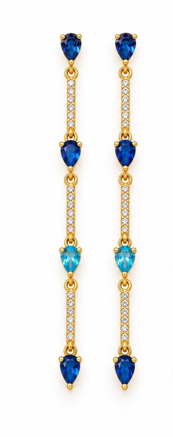 Oorbellen Blue Strass