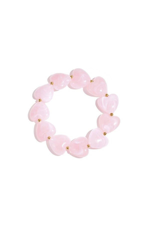 Armband met hartvormige kralen roze