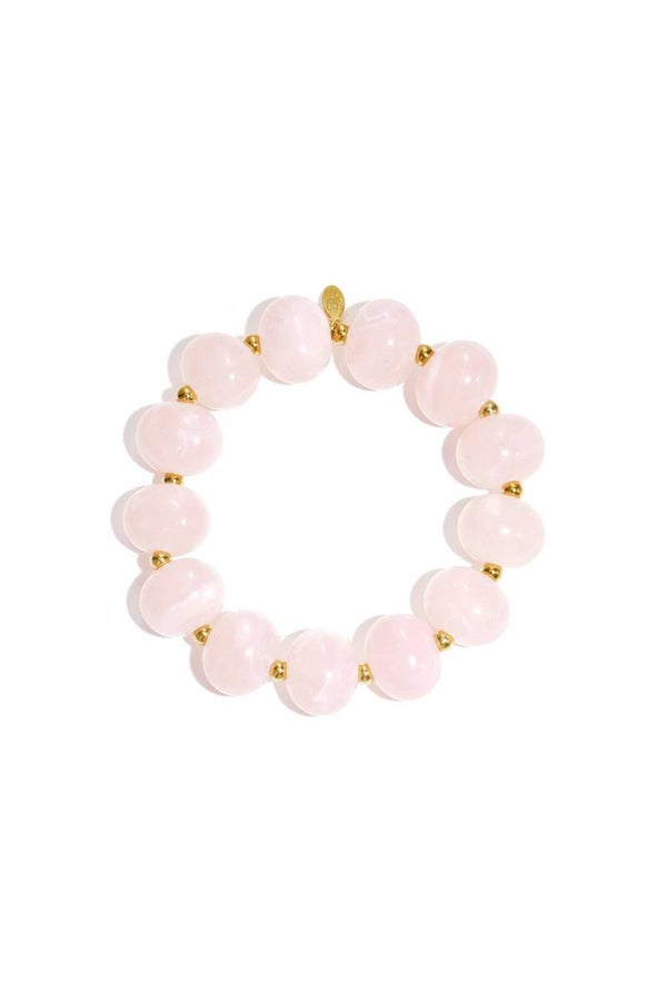 Kralenarmband elastiek licht roze