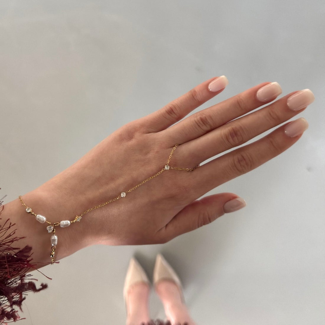 Hand Chain Pearly Strass