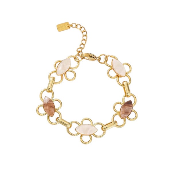 Armband Happy Flower beige