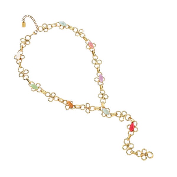 Y ketting Happy Flower mixed