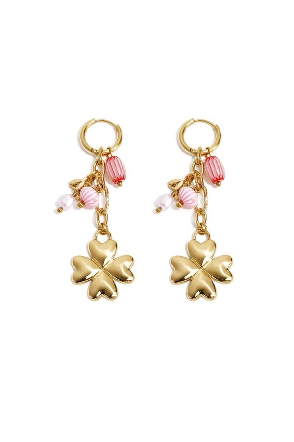 Oorbellen Clover Crush roze