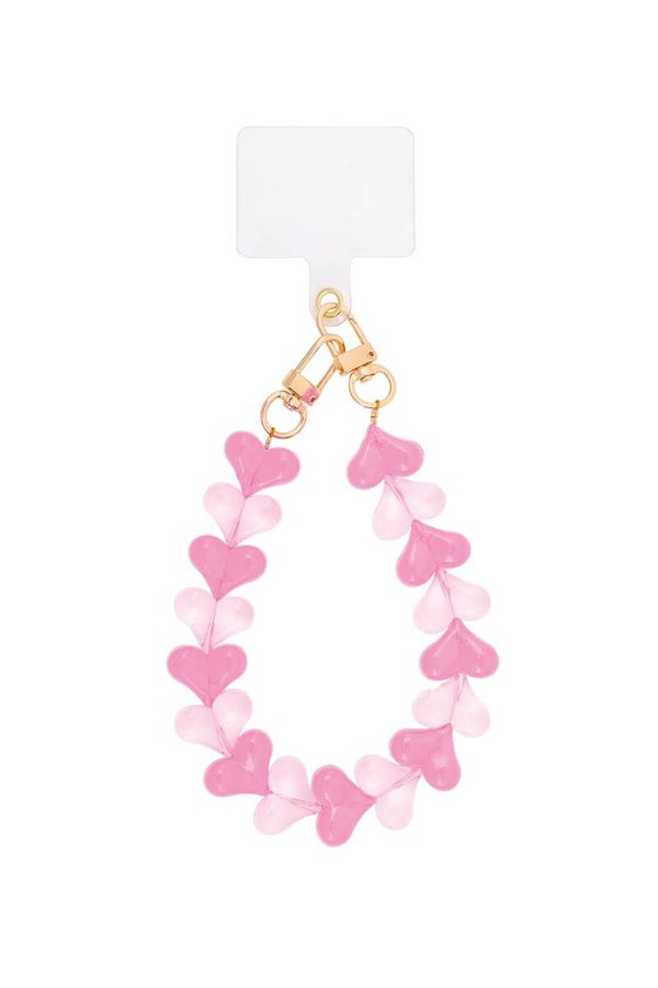 Telefoonkoord Hart 2 kleuren roze