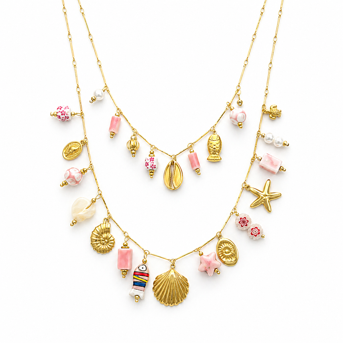 Ketting Happy Sea Shell (roze)