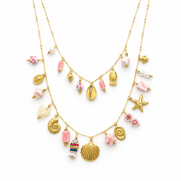 Ketting Happy Sea Shell (roze)
