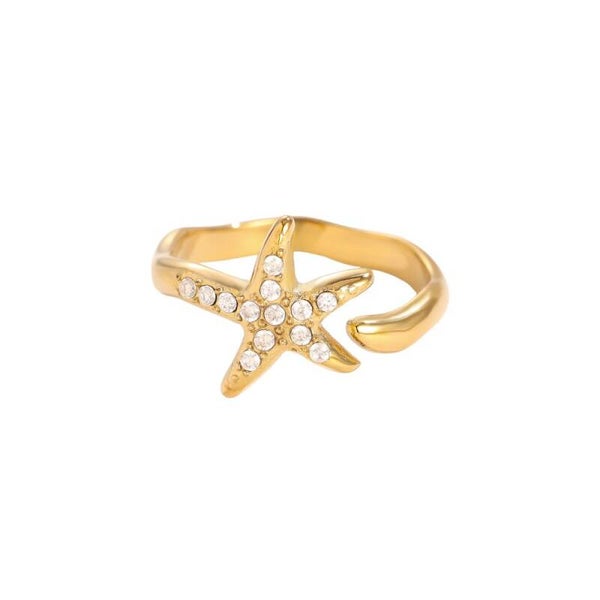 Ring Starfish Sparkle