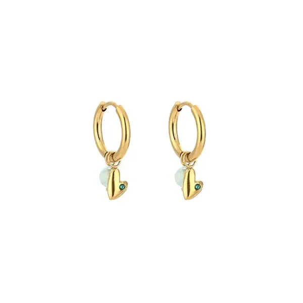Oorbellen Green Heart