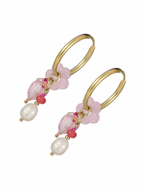 Oorbellen Peony Pink
