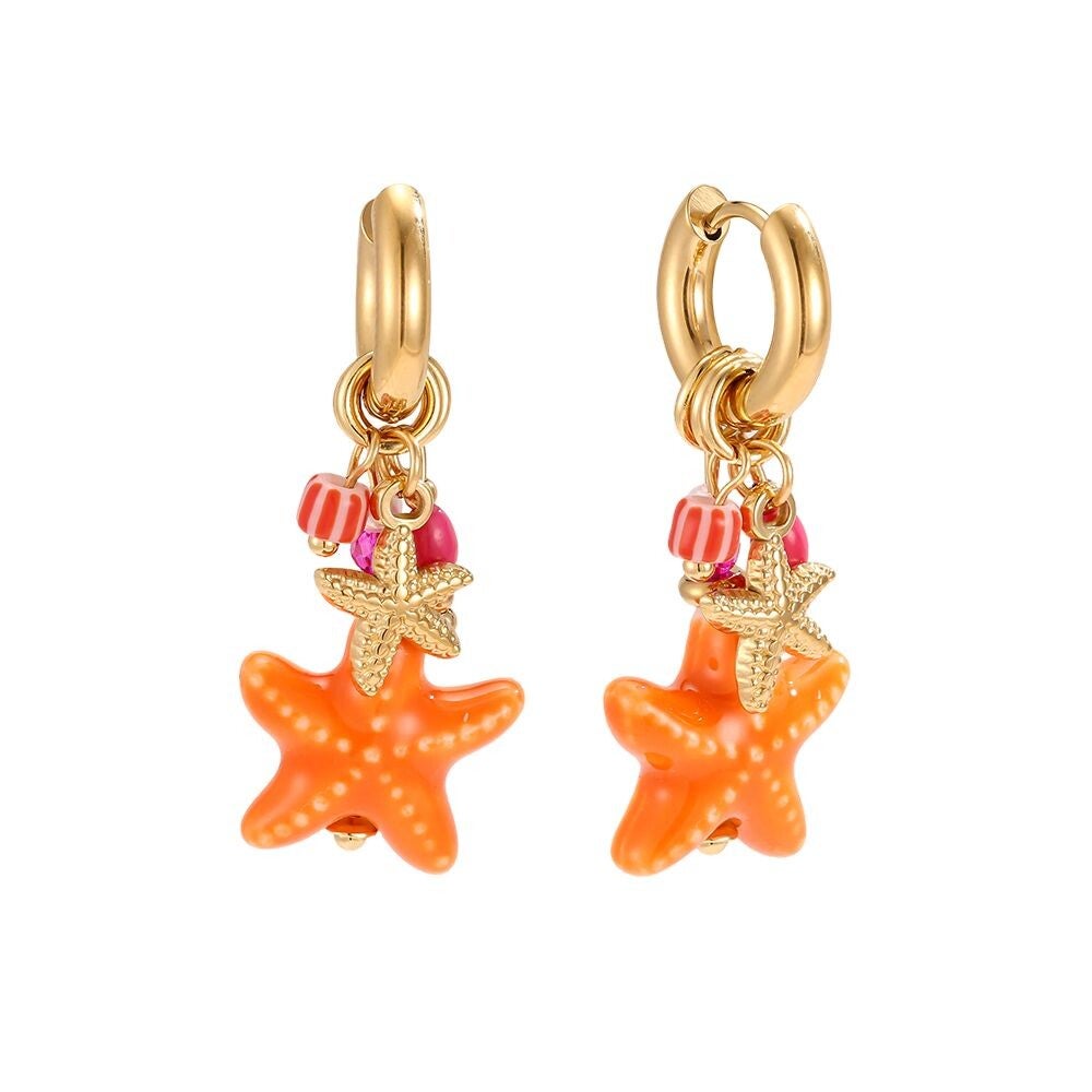 Oorbellen Peach Starfish
